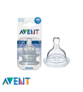 新安怡AVENT 快流量寬口防脹氣奶嘴(3號嘴/3孔)-2入